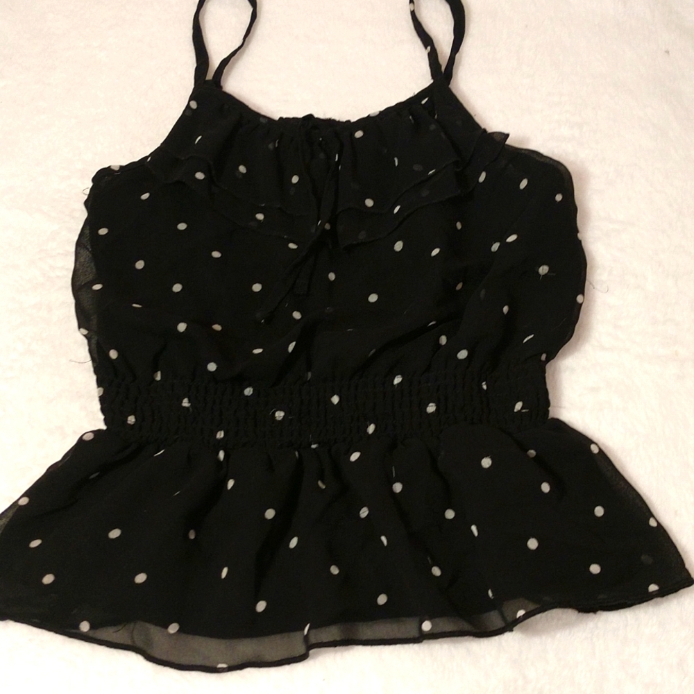 🌼3 for $15! 🌼Girls size 8 black and white polka dot top